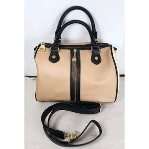 Steve Madden‎ Purse Large color block neutral peach cream tassel chain zipper
